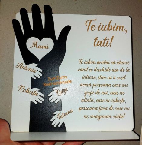 Placheta Te iubim tati