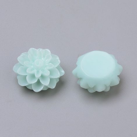 Floare Cabochon din rasina turcoaz pal
