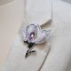 brosa magnolie roz bijuterii handmade floare 