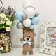 Lumanare botez Teddy Bear blue