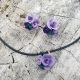 Set floral mov argint