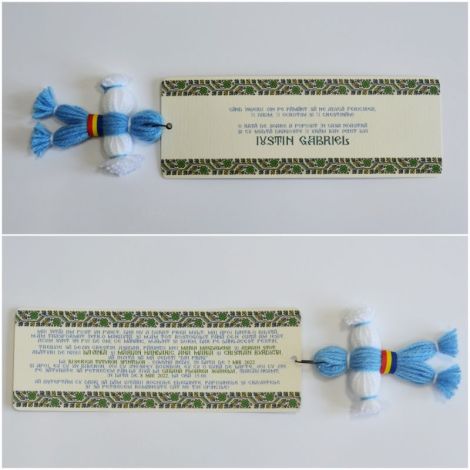 Invitatie botez semn de carte motive populare 