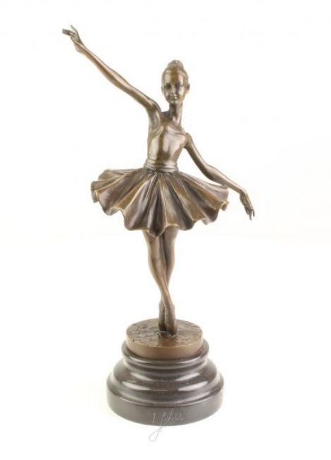 Balerina- statueta din bronz pictat
