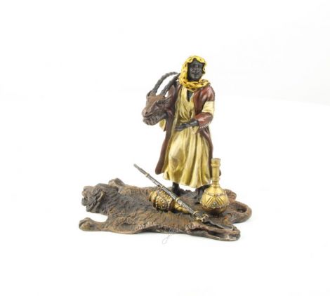 Vanator arab - statueta din bronz pictat