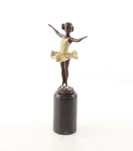 Micuta balerina - statueta din bronz pictat