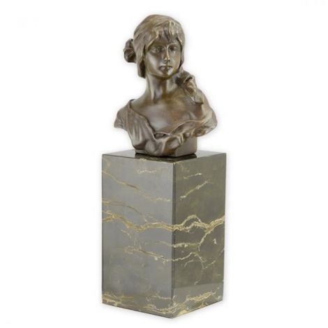 Chip de femeie - statueta din bronz 