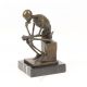 Skeleton - statueta din bronz pe soclu din marmura