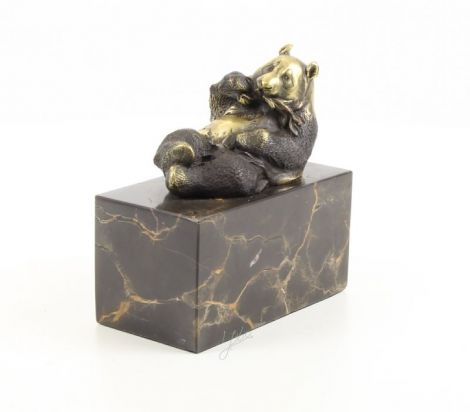 Ursul Panda - statueta din bronz pe soclu din marm