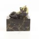 Ursul Panda - statueta din bronz pe soclu din marm