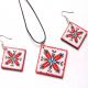 set bijuterii lemn cu motiv traditional 
