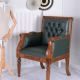 Scaun Chesterfield din lemn mahon 