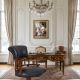 Scaun Chesterfield din lemn mahon 