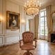 Scaun Chesterfield din lemn mahon 