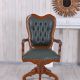 Scaun Chesterfield din lemn mahon 
