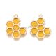 Charm fagure de miere emailat 21x17x1.5mm
