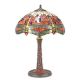 Lampa mare Tiffany din bronz cu decoratiuni rosii
