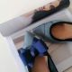 Clips pentru pantofi - fundita bleumarin