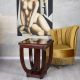 Masuta Art Deco din lemn masiv furniruit cu model 