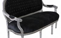 Sofa Madame Pompadour din lemn masiv argintiu