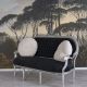 Sofa Madame Pompadour din lemn masiv argintiu