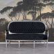 Sofa Madame Pompadour din lemn masiv argintiu