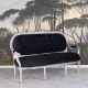 Sofa Madame Pompadour din lemn masiv argintiu