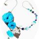 colier floral albastru ceruleum - cristal