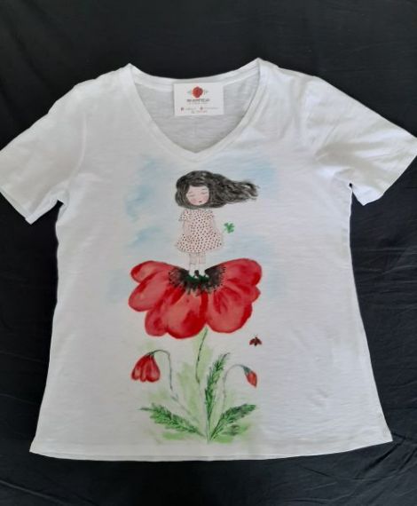 Tricou pictat manual " Degetica "