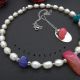Coliere handmade unicat - perle de cultura si agat