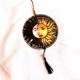 ornament pe lemn soarele si luna 