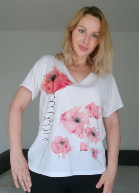 Tricou pictat manual IUBIRE 