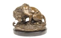 Leul si sarpele-statueta din bronz