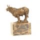 Bou-statueta din bronz pe un soclu de marmura