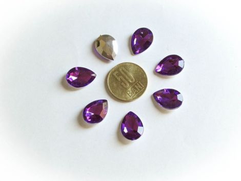 Cabochon lacrima acril mov 18x13 mm