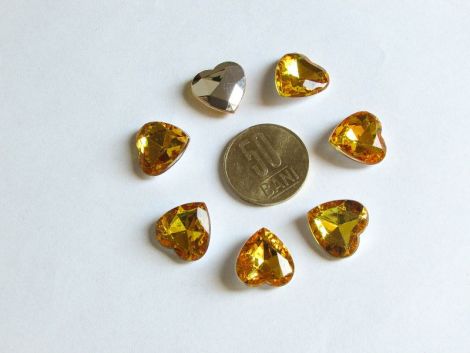 Cabochon inima acril auriu 16 mm