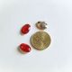 3buc Cabochon oval acril rosu 14x10 mm