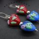 Cercei handmade unicat - margele de sticla cod678