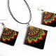 set bijuterii lemn cu mandala 