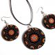 set bijuterii lemn cu mandala 