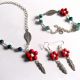 set cu coral alb rosu si agate 