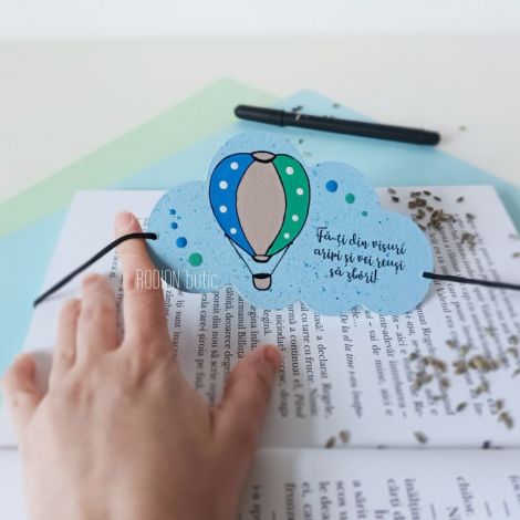 Semn de carte nor pictat personalizat cu mesaj