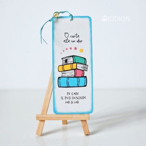 Semn de carte carti pictat personalizat cu mesaj