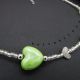 Colier handmade unicat - inima verde cod685