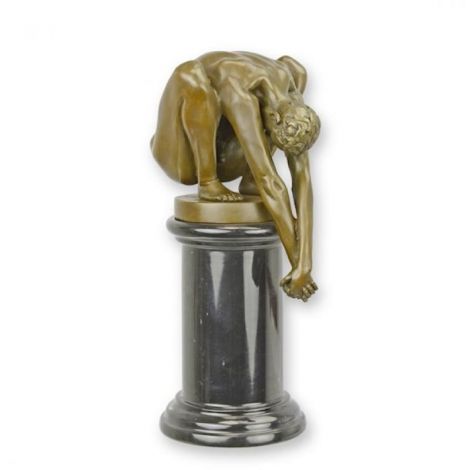 Nud - statueta mare  din bronz pe soclu marmura