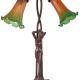 Lampa Art Deco din metal cu o femeie 