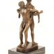 Doi barbati - statueta erotica pe soclu marmura