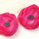 set brose flori roz intens cu margelute gri