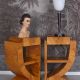 Set doua noptiere Art Deco din lemn masiv