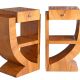 Set doua noptiere Art Deco din lemn masiv