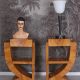 Set doua noptiere Art Deco din lemn masiv